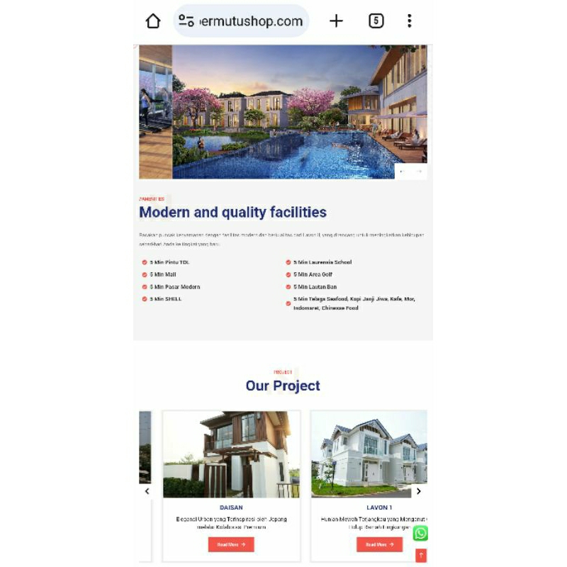 template web Marketing Properti Lavon