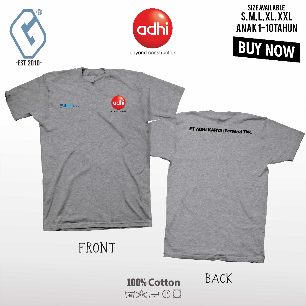 kaos distro pt adhi karya / baju bumn adhi karya