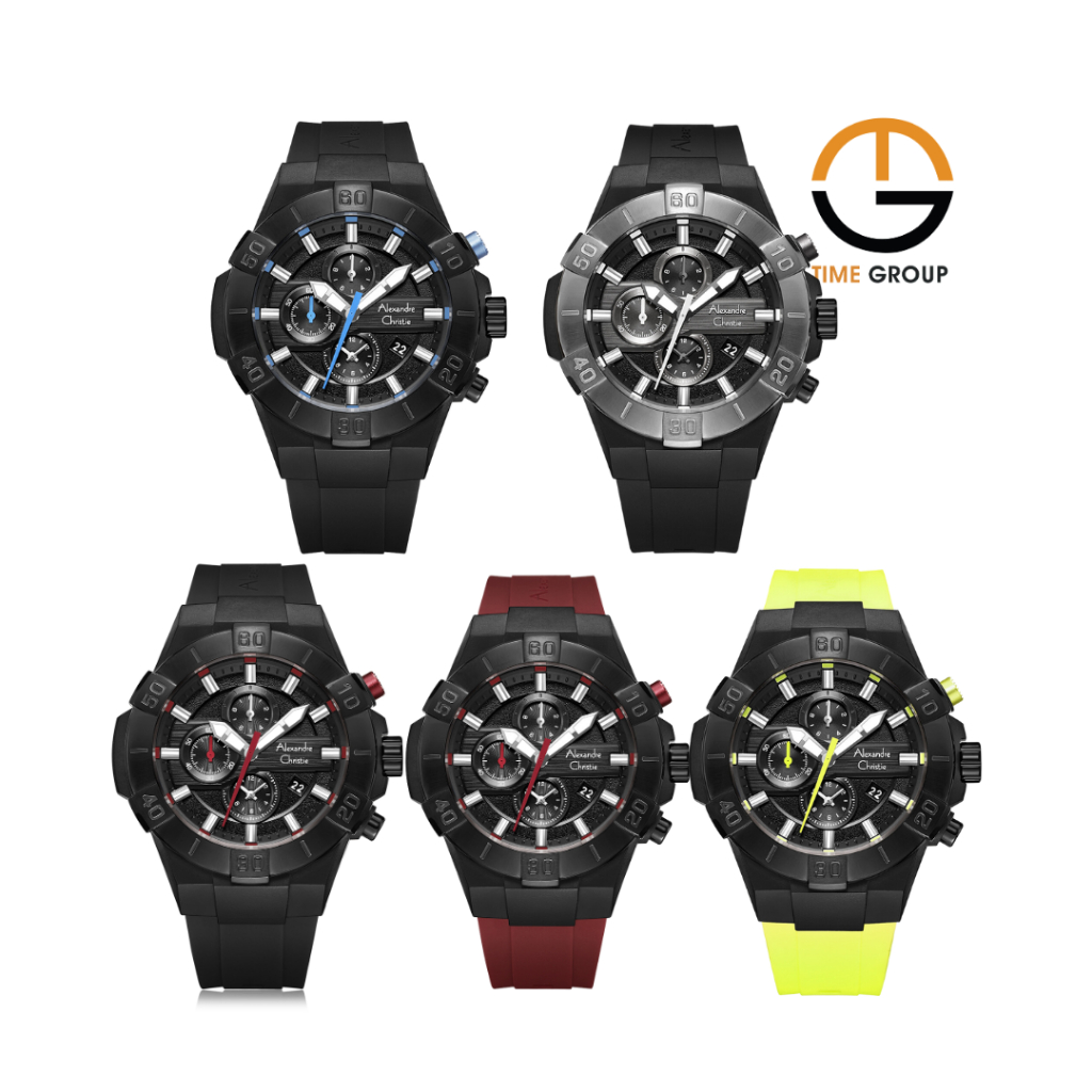 JAM TANGAN PRIA ALEXANDRE CHRISTIE AC6649 AC 6649 MC RUBBER STRAP ORIGINAL