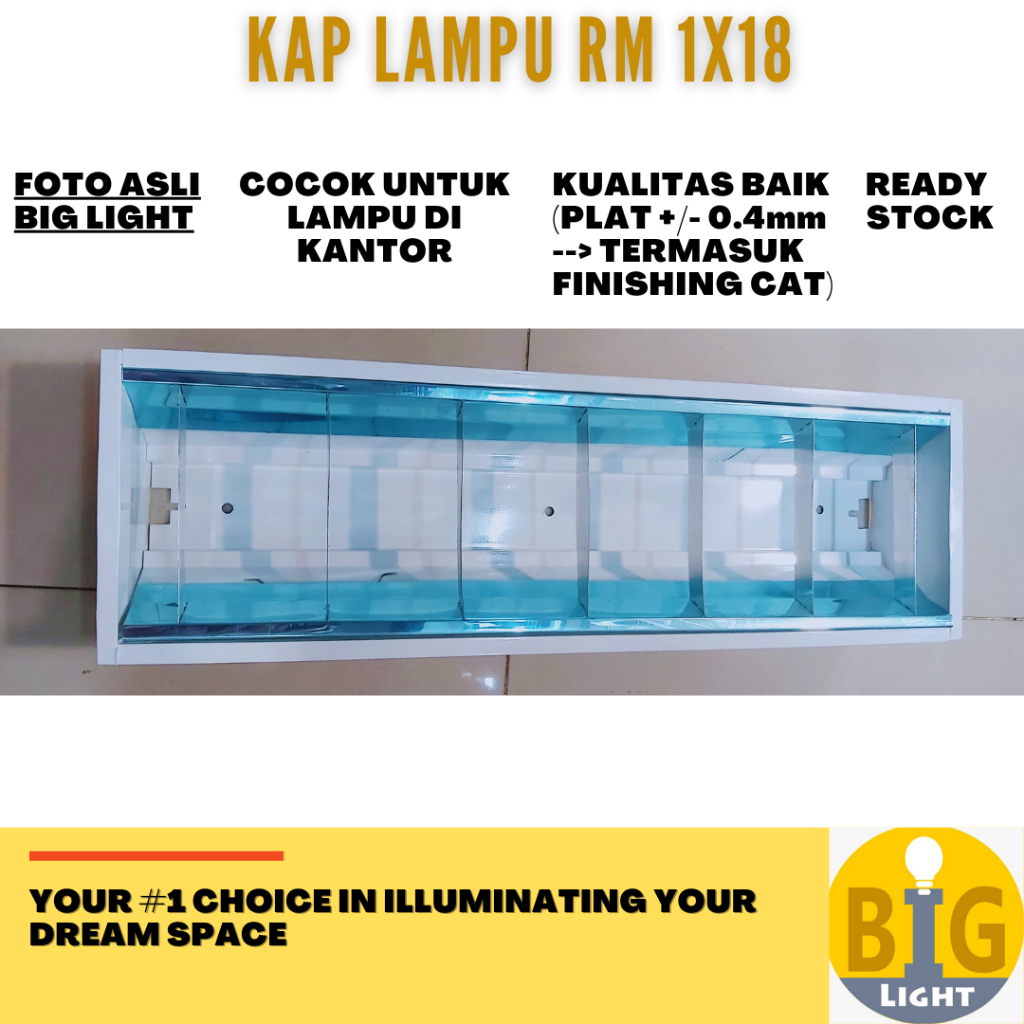 Kap RM 1x18 Inbow Lampu ( Kosong / Rakitan TL LED / Full Set TL LED Philips / Full Set TL LED Inlite