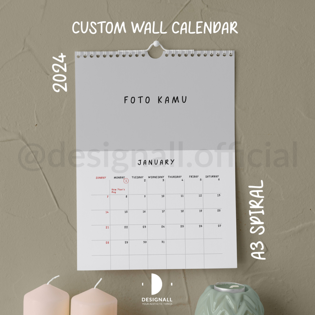 

Designall Kalender Dinding Custom 2024 A3 Spiral MF