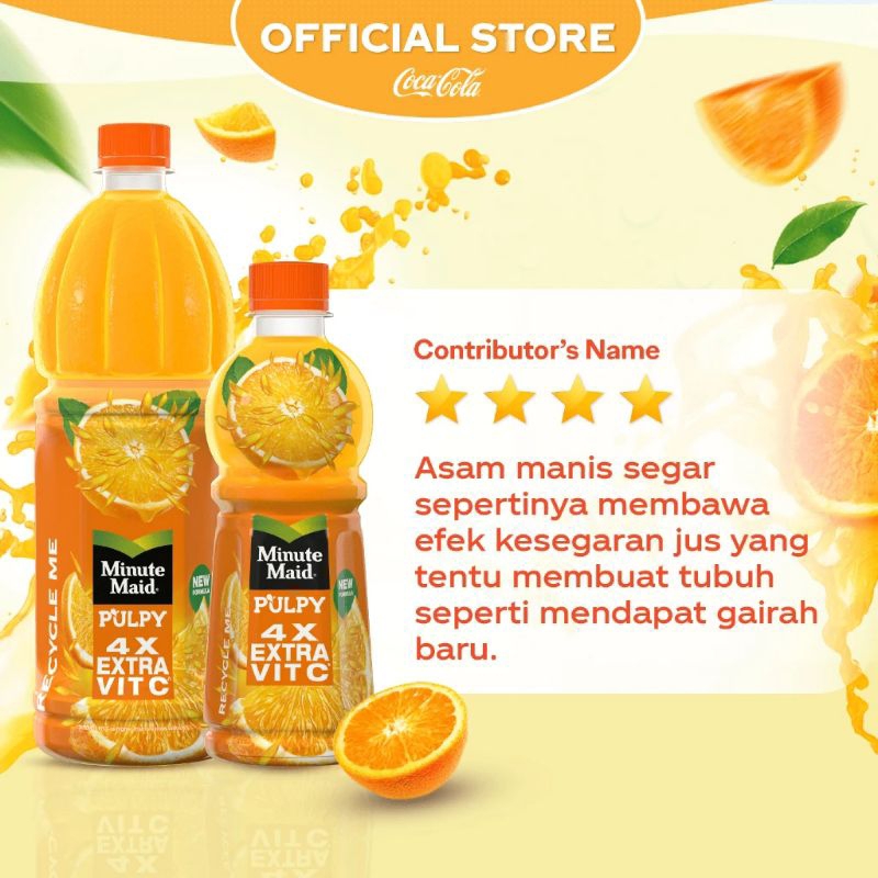 

minute maid pulpy orange minuman jus dengan bulir jeruk