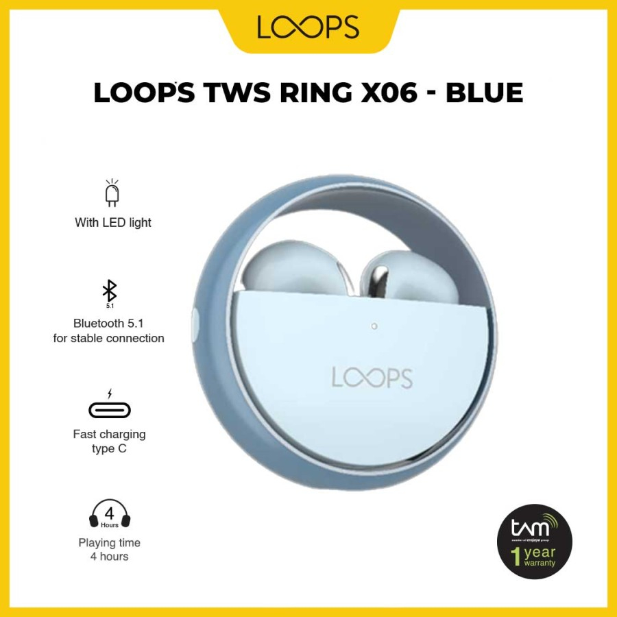 LOOPS TWS Ring X06 TWS bluetooth - Blue