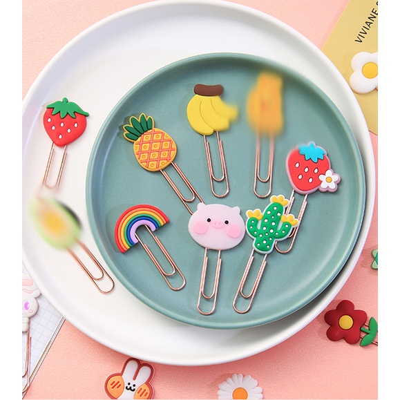 

ikiloshop Paper Clip Korean Klip Penjepit Kertas Lucu Karakter Push Pin