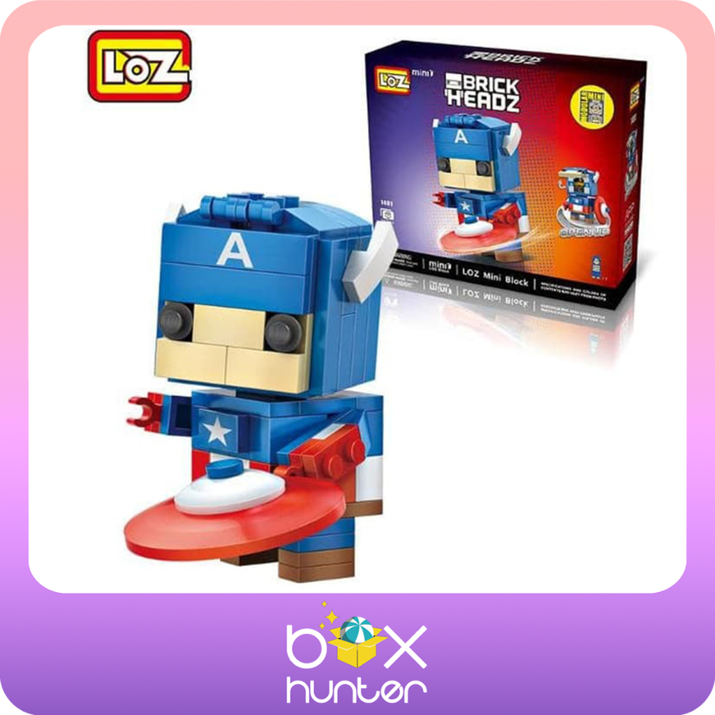 Loz BrickHeadz Captain America, Iron Man, Batman, Thor