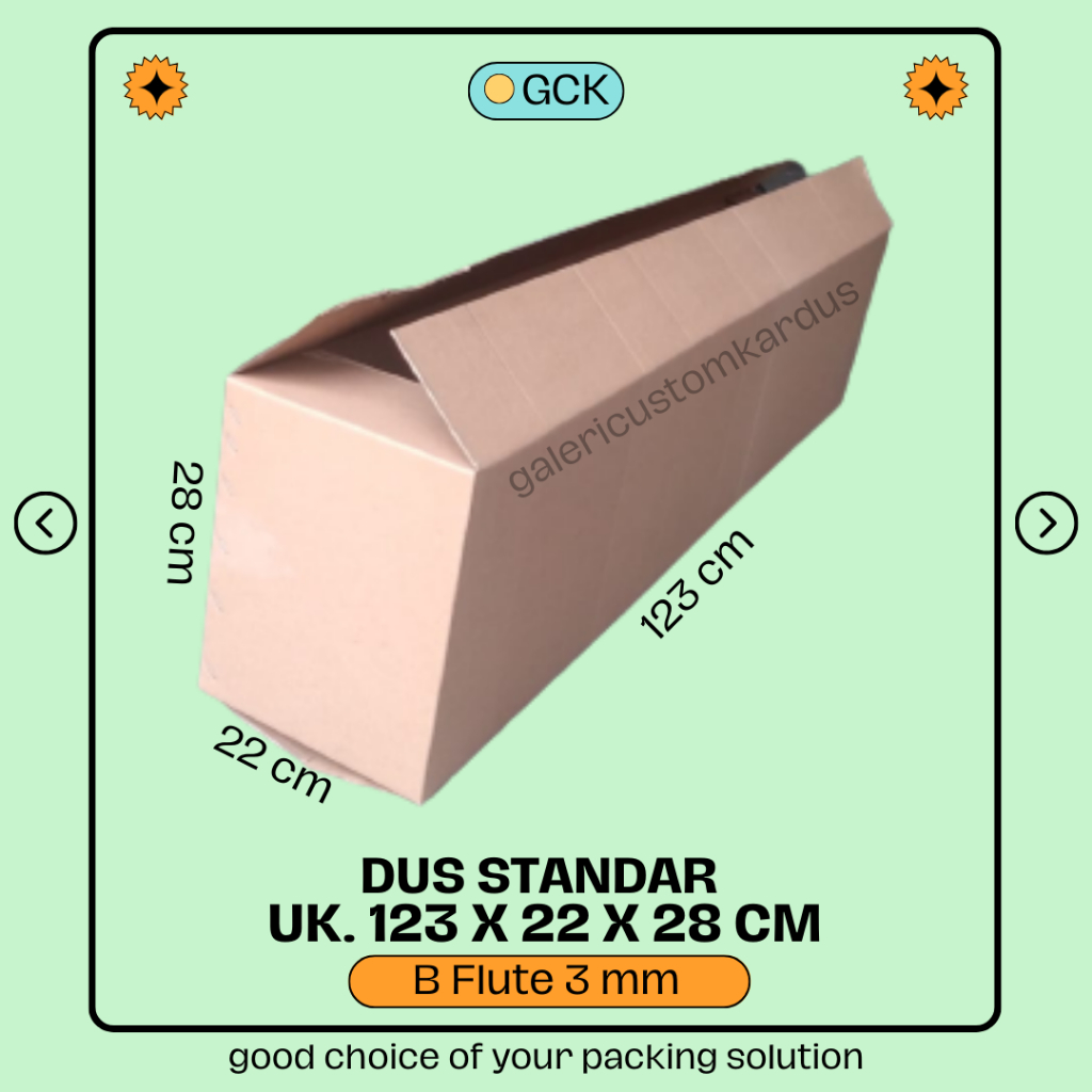 

(min. order 3 pcs) Kardus Packing Currogated Box Panjang Dus Karton 123x22x28 BF