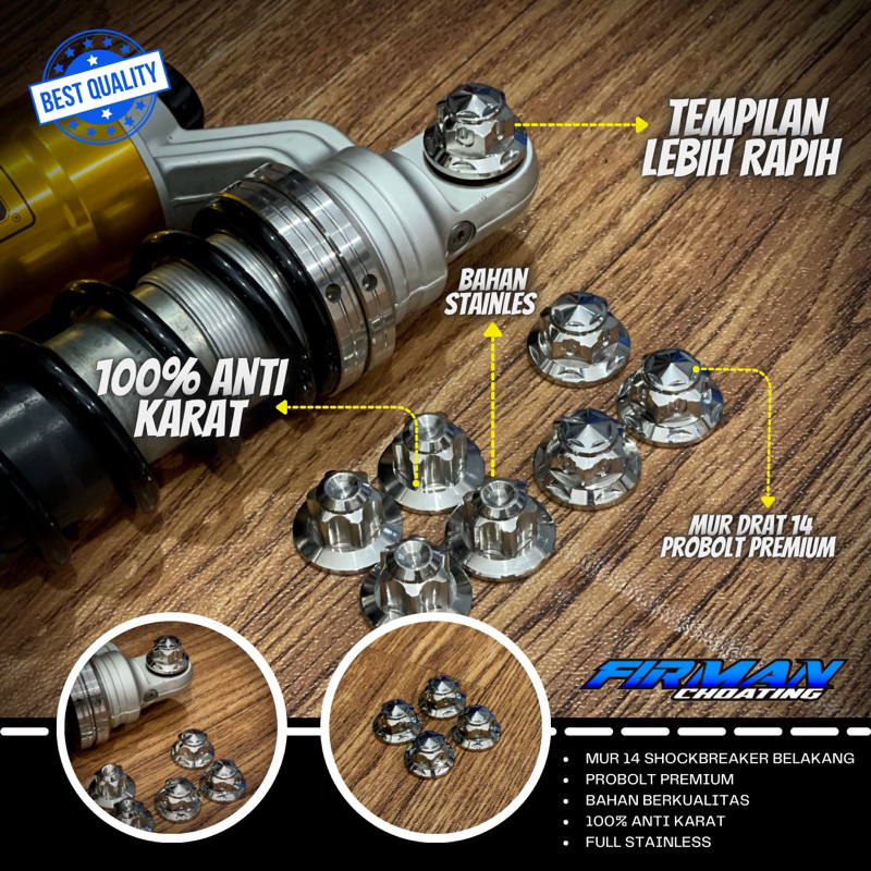 MUR SHOCK BELAKANG RX KING PROBOLT DRAT 14 (Harga/1pcs )