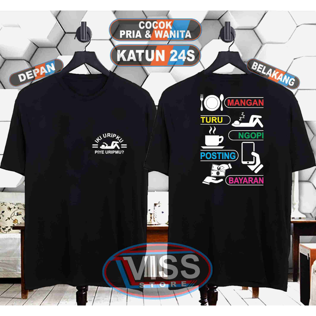 Viss Store - KAOS MANGAN TURU NGOPI POSTING BAYARAN VIRAL Kaos Dalam & Pakaian Pria