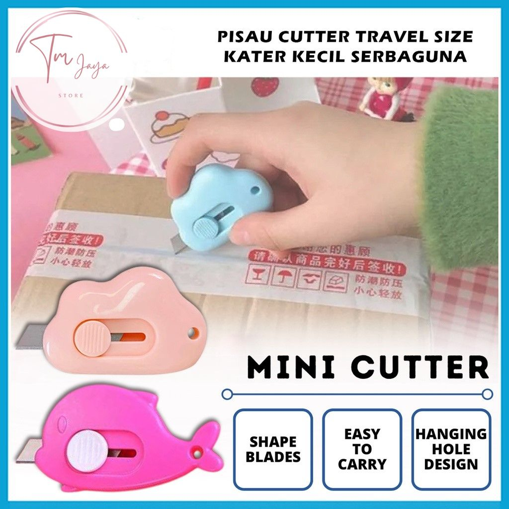 

Cutter Mini / Pisau Cutter Mini Model Awan & Dolphin Alat Bantu Potong Kertas Plastik Unboxing Paket Perlengkapan ATK Sekolah Travel Size Cloud