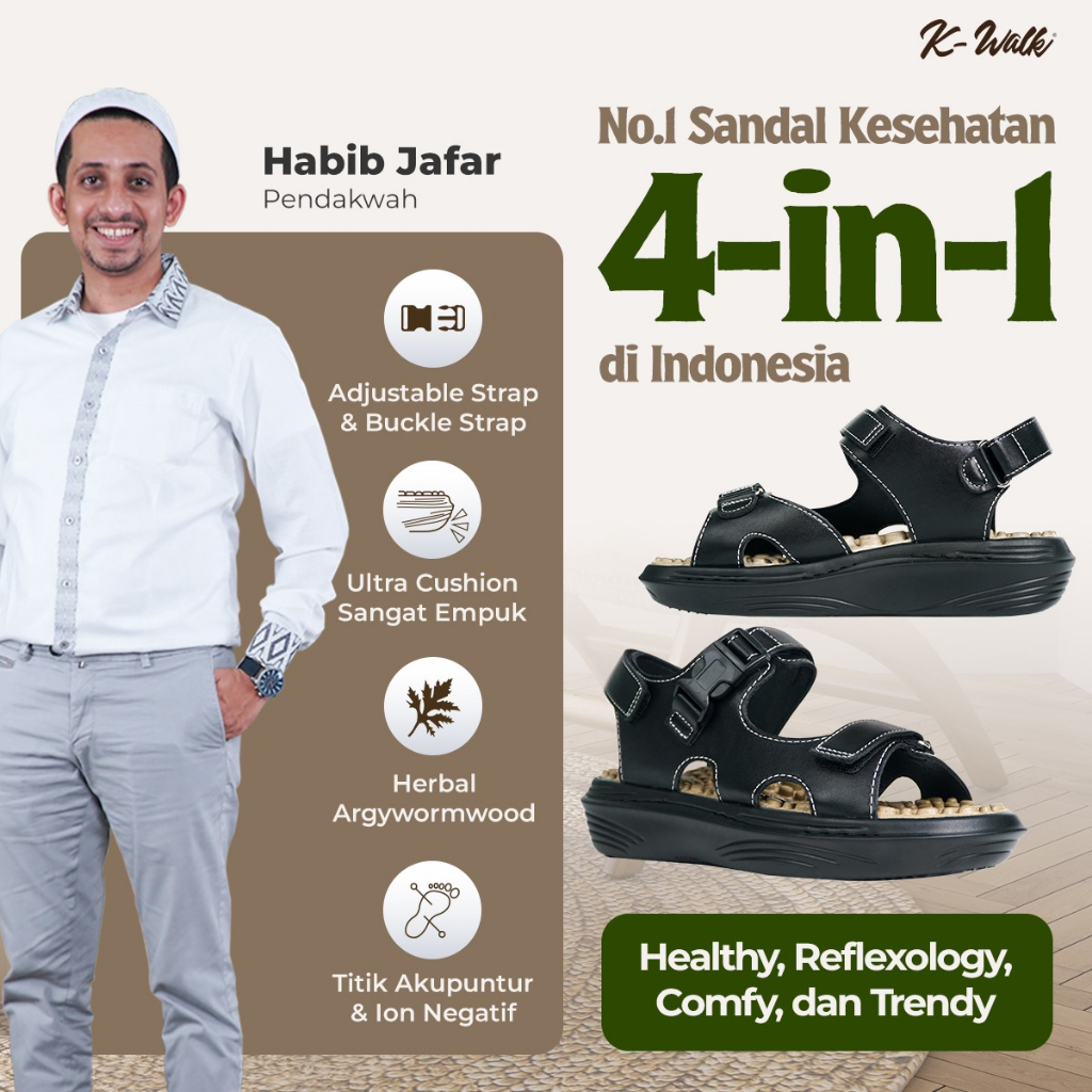 Jaco Kozuii KWalk Relaxer Sandal Kesehatan Sandal Terapi Refleksi Rematik