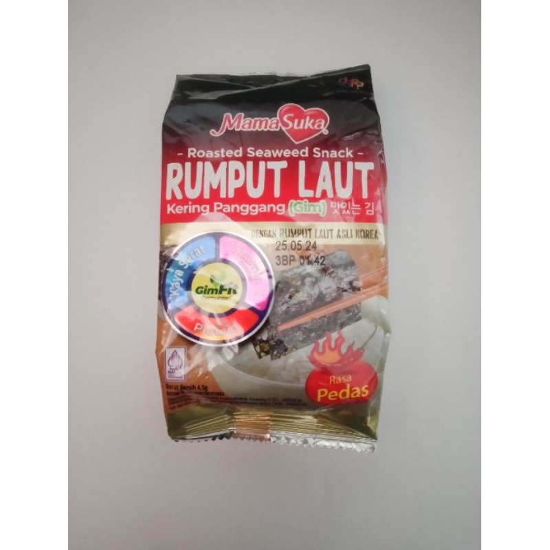 

rumput laut kering panggang nori mamasuka rasa pedas per pcs