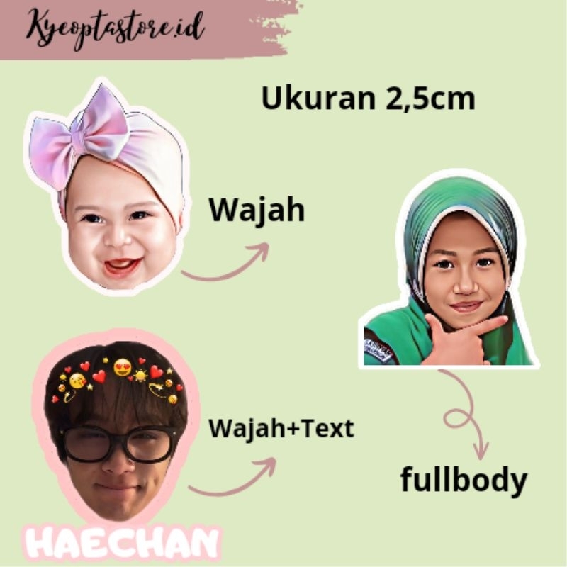 

STIKER CUSTOM FOTO WAJAH DAN TULISAN UKURAN 2,5CM