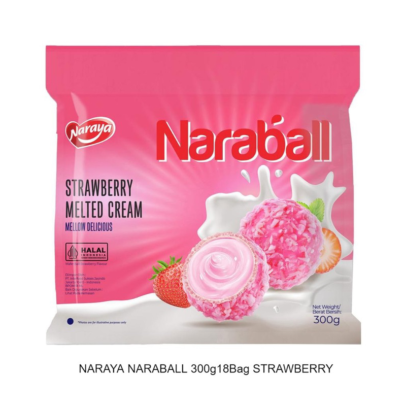 

QH Naraya Naraball 300g Biscuit Ball Melted Cream Choco Ball Wafer Ball Rasa Vanilla Coklat