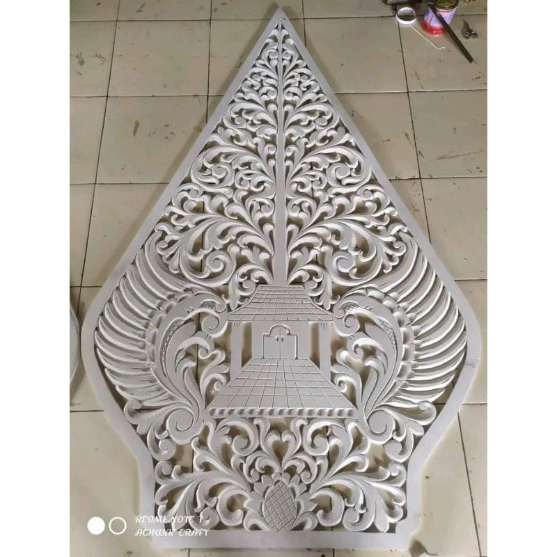 Gunungan wayang ukir spon dekorasi 3D bahan spon