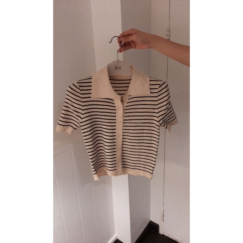 Baju Import Bangkok Knit Blouse Kemeja