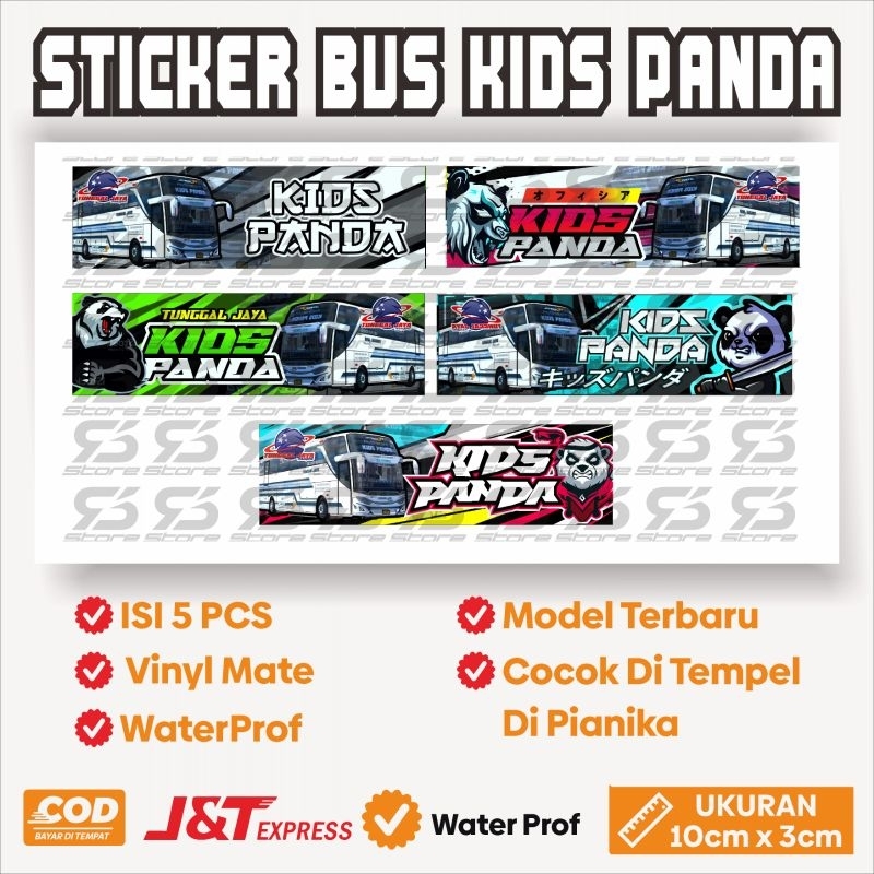 

Stiker Bus Kids Panda Isi 5pcs, Model Terkeren, Termurah