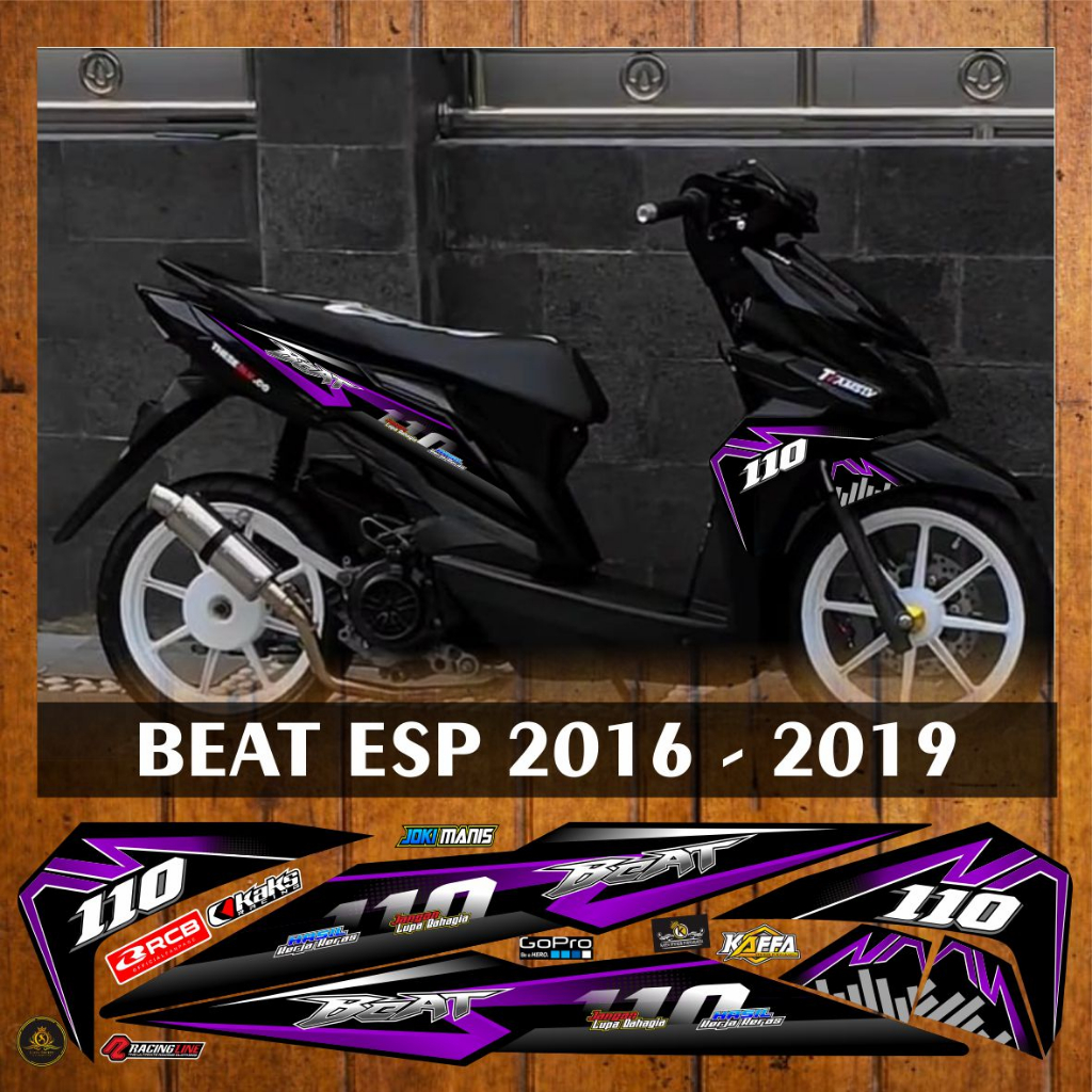 Sticker Striping Variasi Beat Esp List Motif Beat Street / New / Fi List Ungu