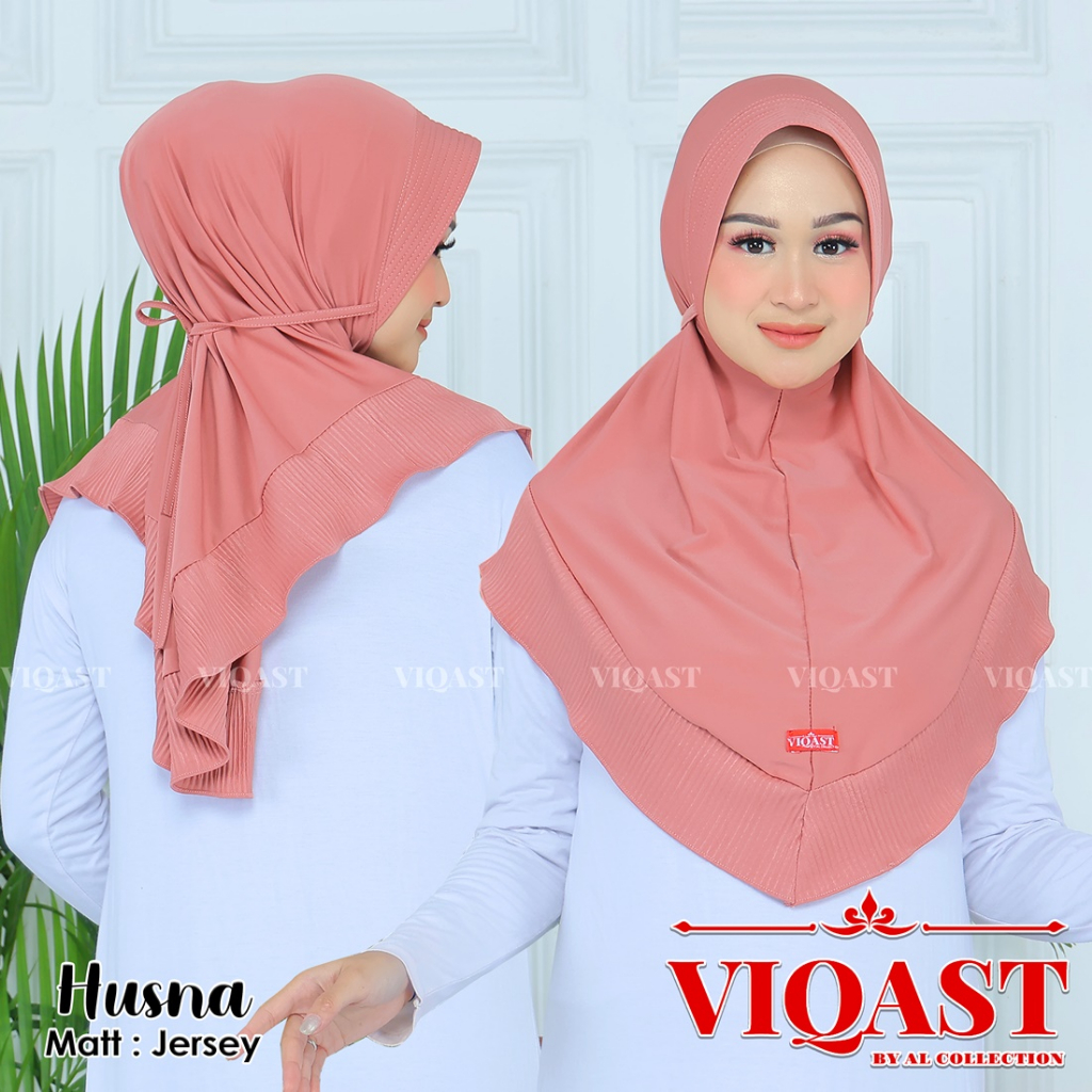 Hijab Instan Husna Rempel Plisket Bergo Pet Daily Size Menutupi Dada | Kerudung Kekinian Jilbab Casu