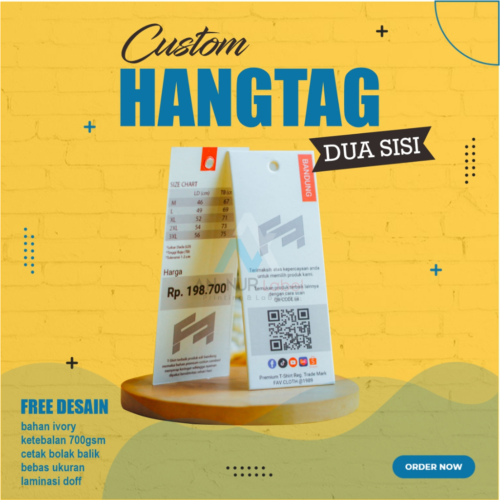 

Hangtag custom 2 sisi/hangtag tebal/tag premium tebal 700gsm [FREE DESAIN]