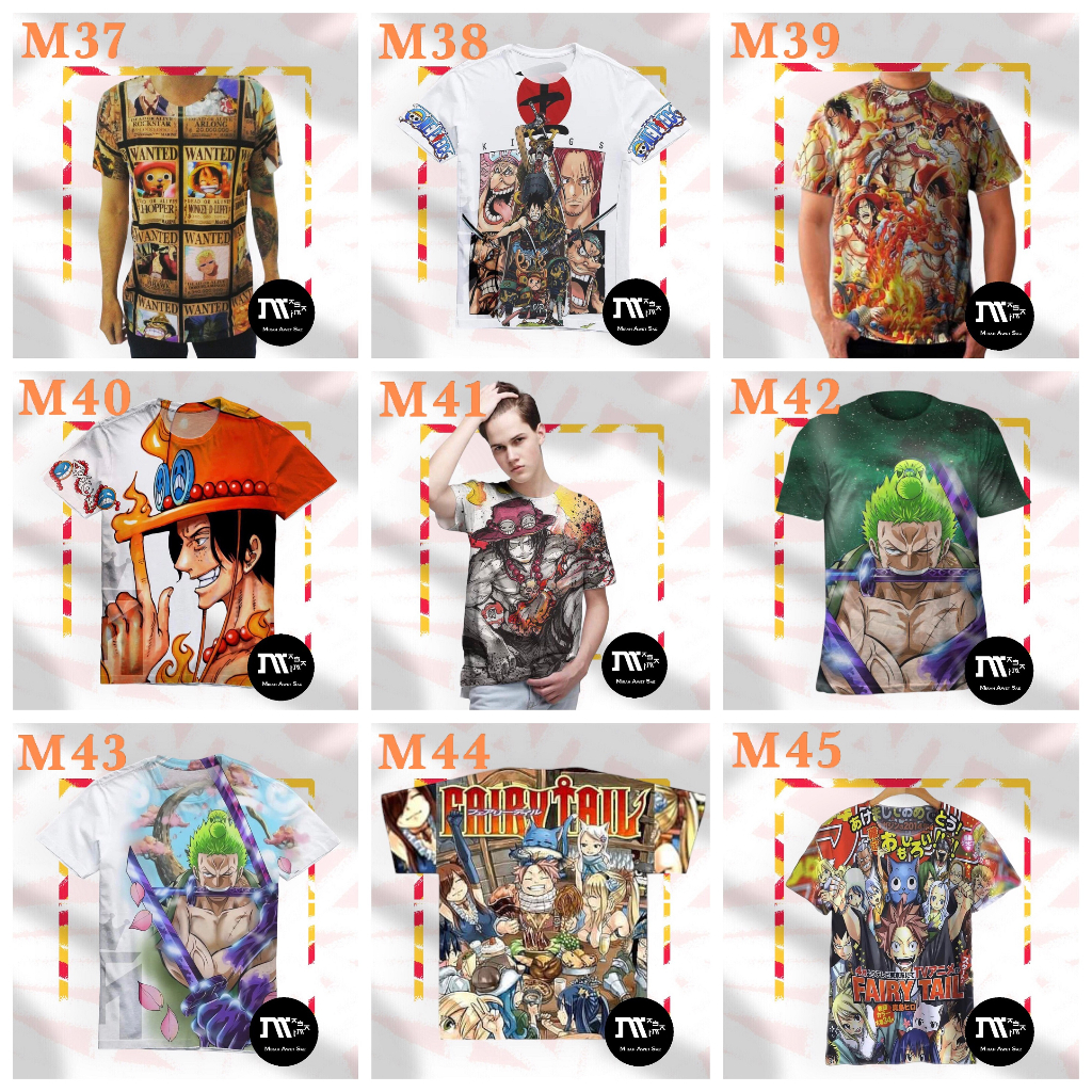 [DEWASA] Kaos T-Shirt Distro Bangkok Full Print Anime One Piece Roronoa Zoro Fairy Tail M37