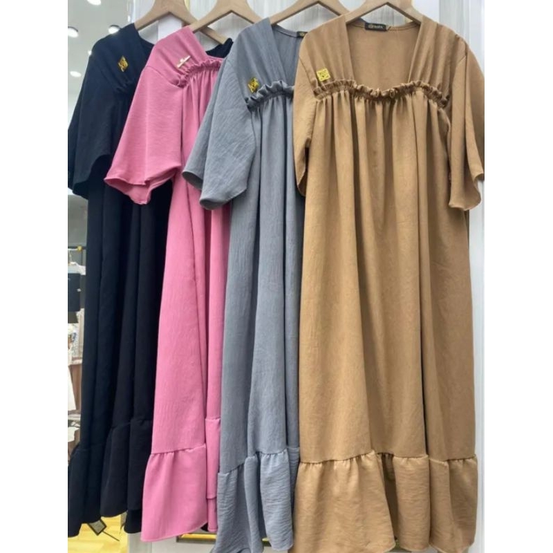 PROMO‼️Daster Fuji Viral Isi 3 pcs Baju Wanita Dewasa Polos Santai Hitam Panjang Bahan Airflow Crink