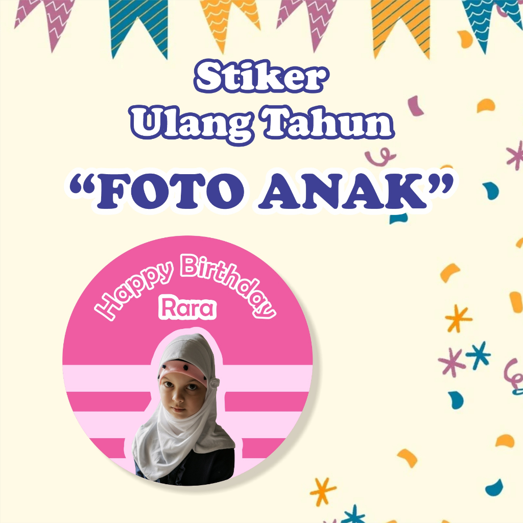 

Sticker Happy Birthday Selamat Ulang Tahun Foto Anak