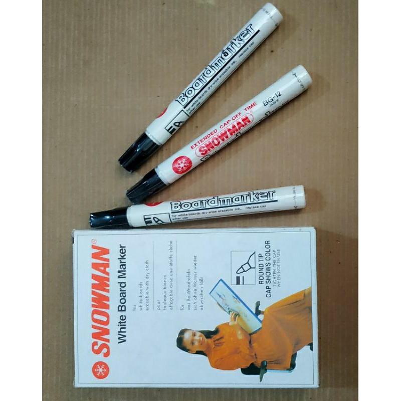 

Spidol Snowman White Board Maker Spidol Papan Tulis bisa dihapus Warna HITAM - DIJUAL Eceran