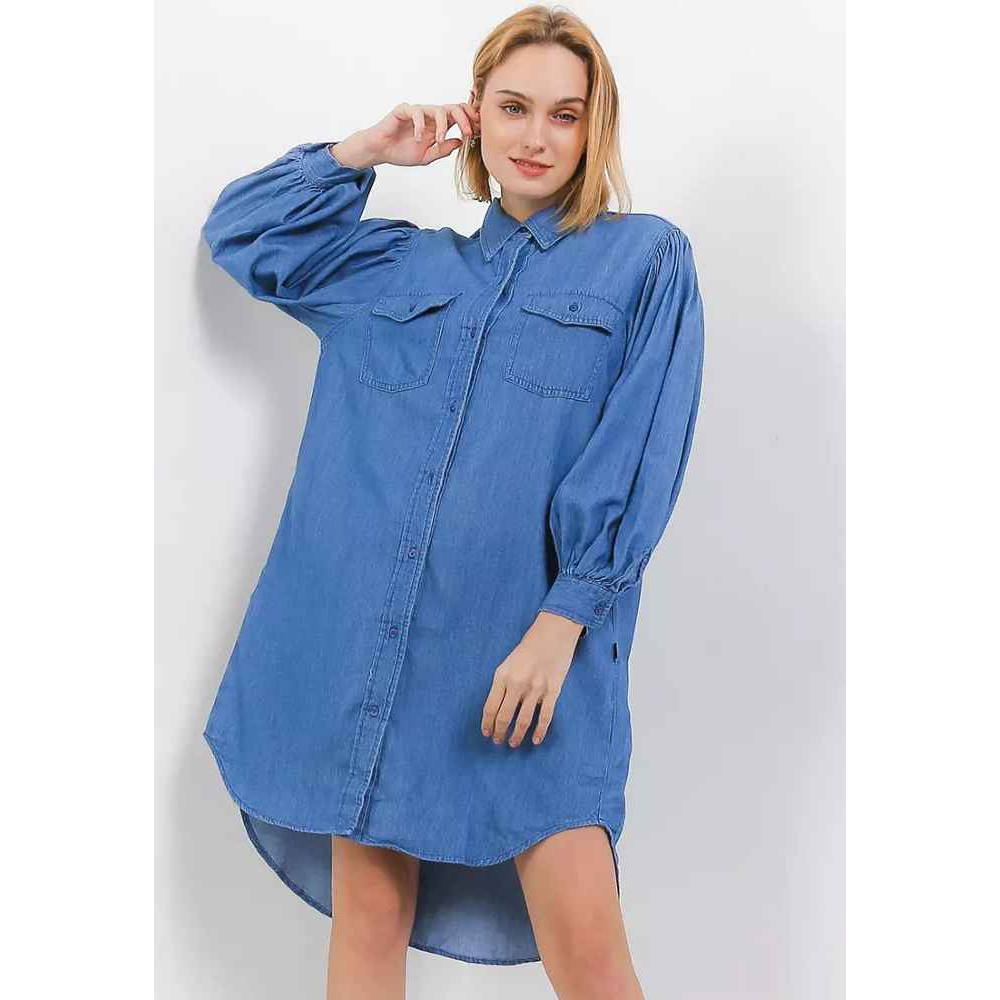 Dress Wanita Hush Puppies Andara Long Sleeve Denim Shirt Dress