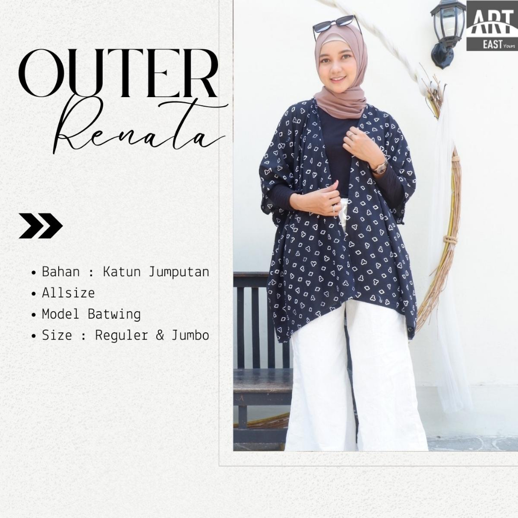 RENATA Outer Batik Wanita Modern Dewasa Batik Jumputan Allsize Hijab Friendly Baju Kondangan Terbaru