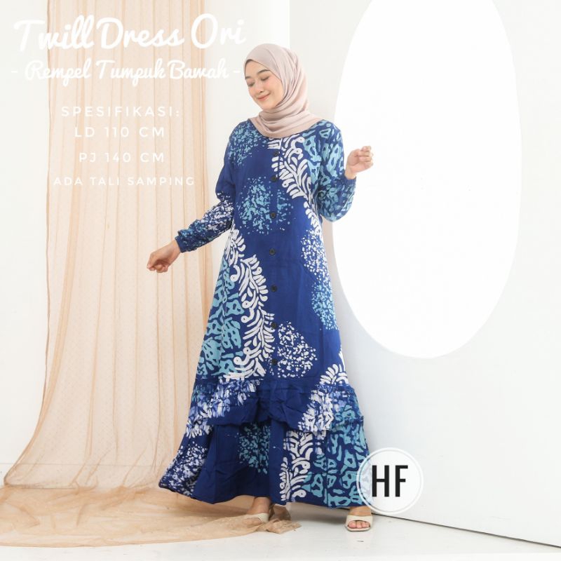 BATIK HAFIZH - GAMIS TWILL REMPEL TUMPUK BAWAH / GAMIS TWILL SUSUN GAMIS REMPEL KANCING / GAMIS MUSL