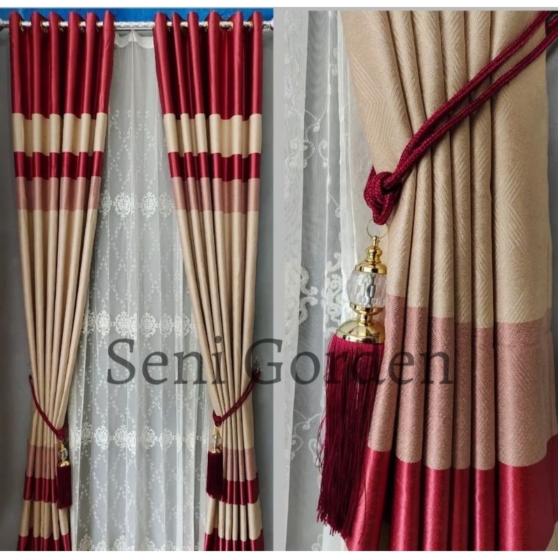 GORDEN PINTU GERBANG RUANG TAMU BLACKOUT IMPORT GORDEN MINIMALIS PANJANG HORDEN KORDEN TIRAI