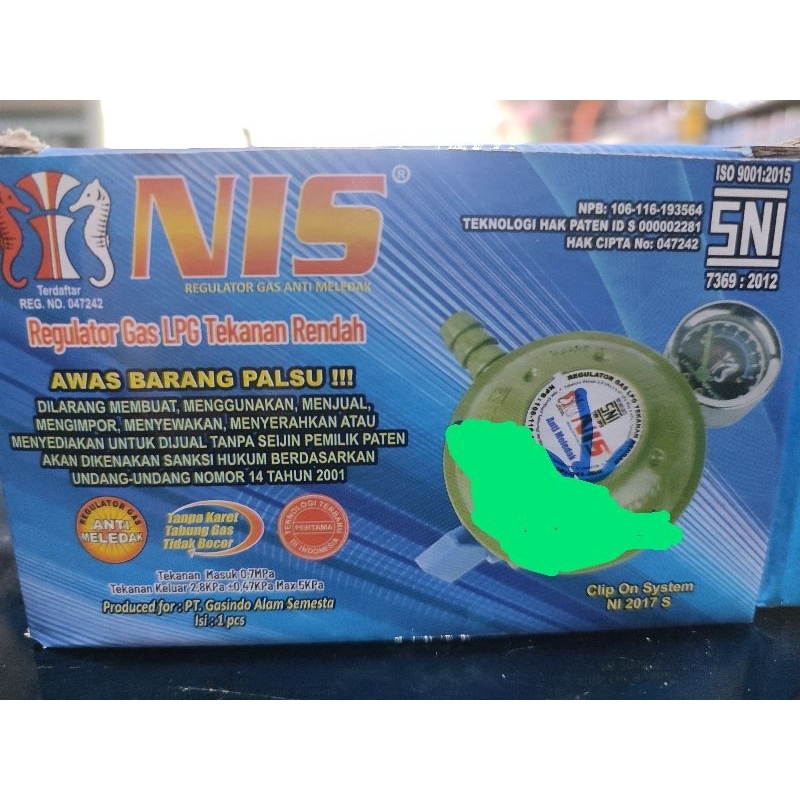 Regulator gas NIS single dan double lock