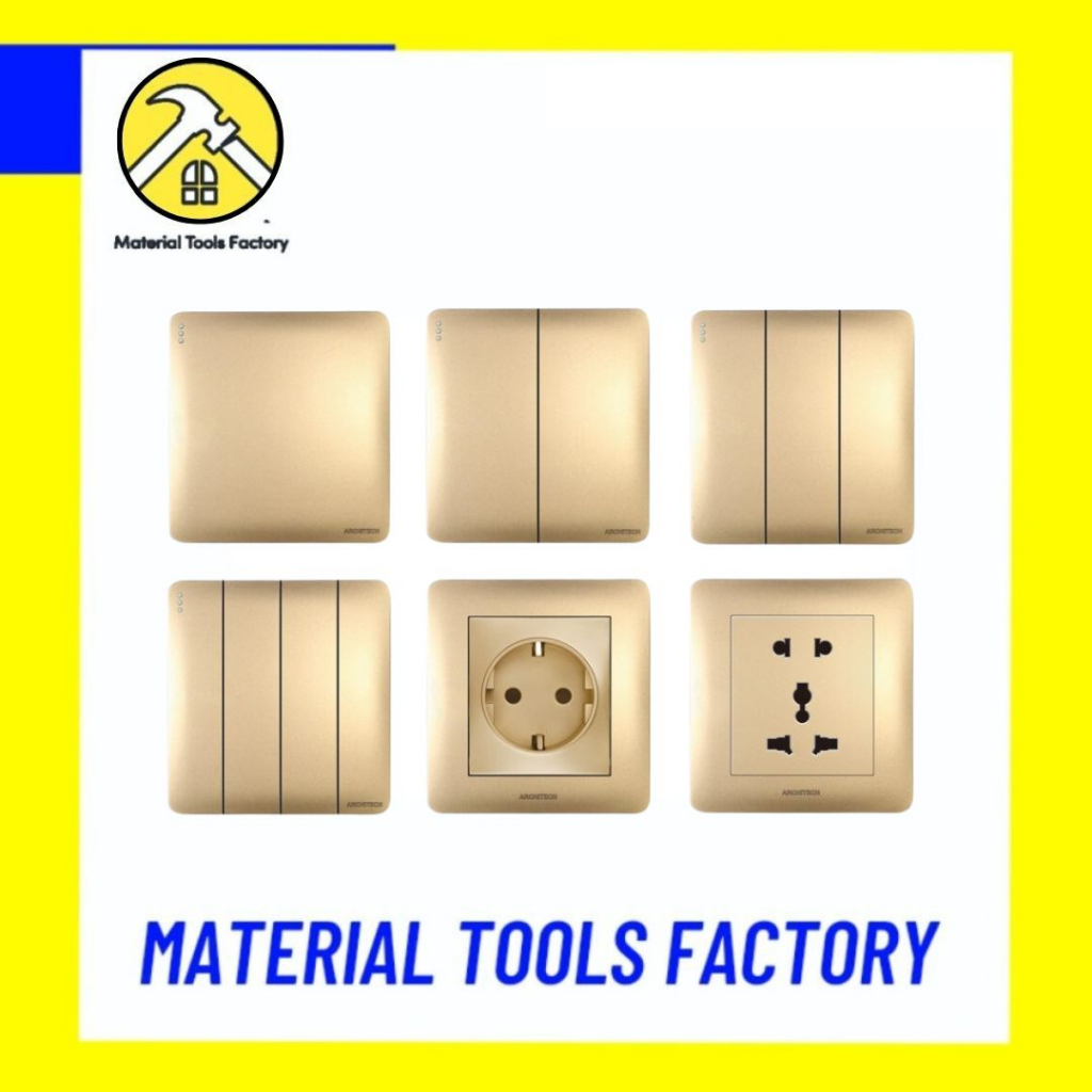 ARCHITECH INFINITY A63 GOLD SAKLAR STOP KONTAK FRAME - STOP KONTAK ARCHITECH - SAKLAR ARCHITECH - ST