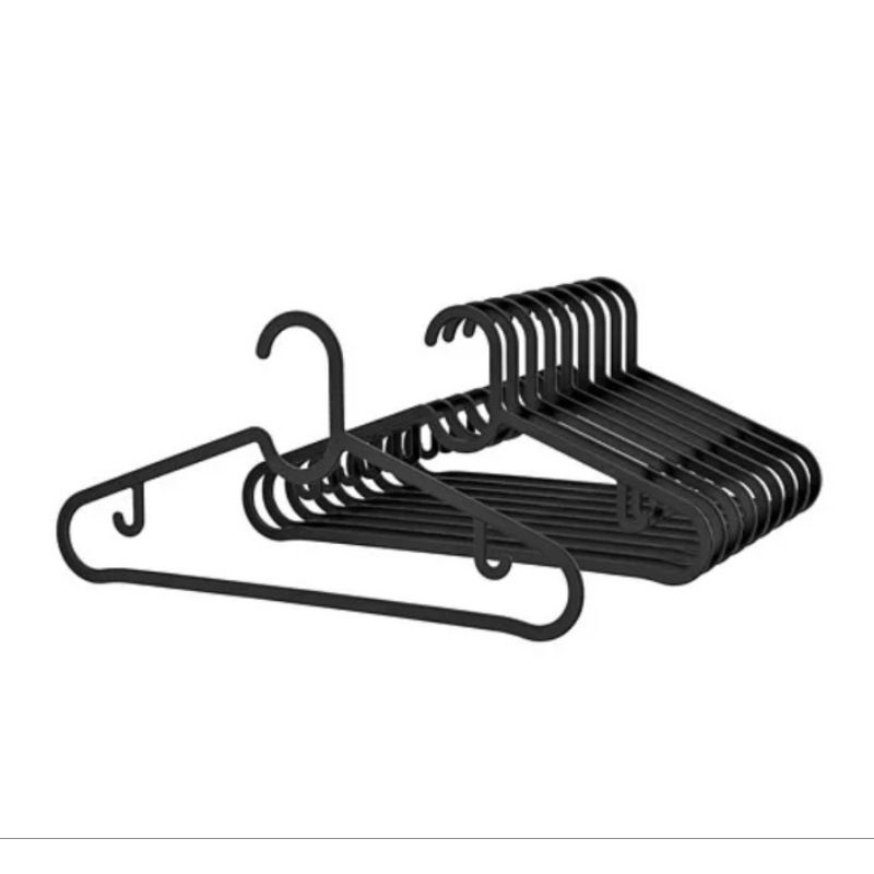 ikea Hanger Gantungan Baju Plastik Hitam Isi 10pc