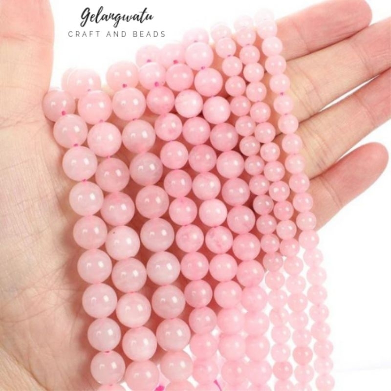 Batu Alam Rose Quartz Crystal Stone Pink Rose Quartz