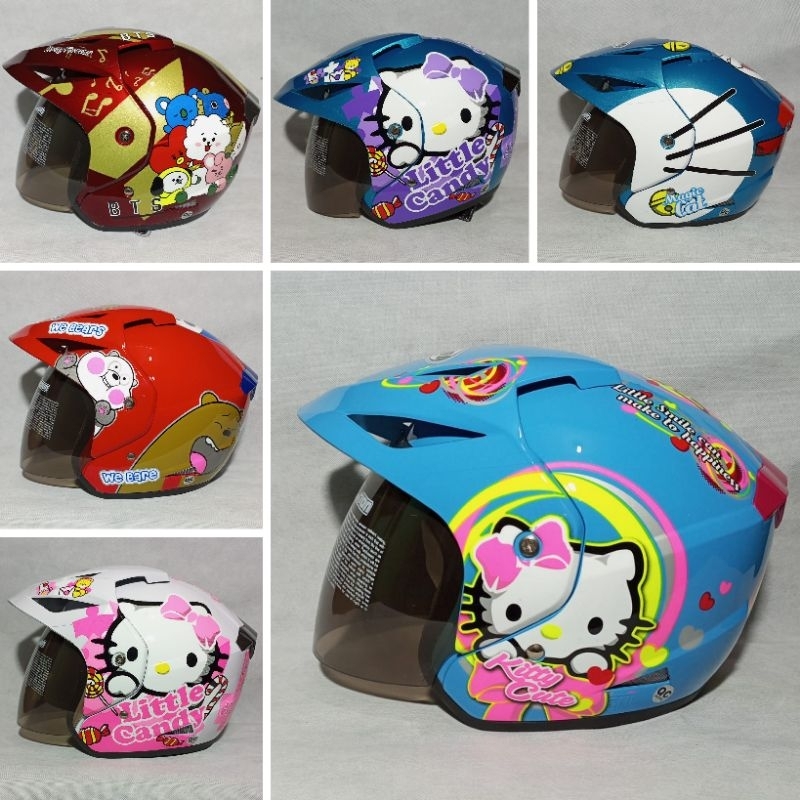HELM MOTOR SNI HELM TAKIRA MOTIF WANITA HELM HALF FACE UNTUK REMAJA DEWASA