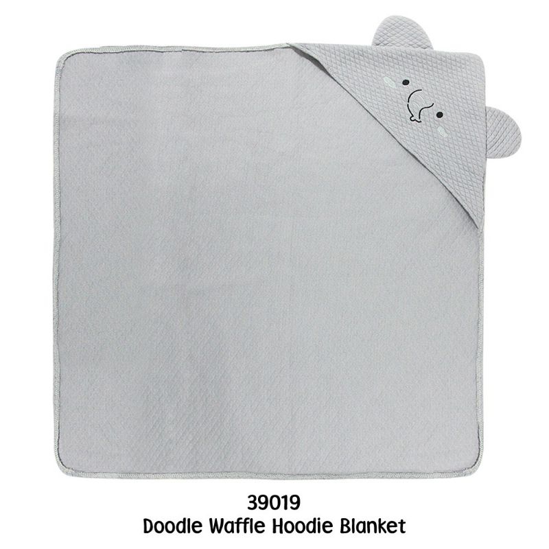 Kiddy Doodle Waffle Hoodie Blanket 39019 / Selimut Doodle Waffle Hoodie / Selimut Bayi Bahan Waffle