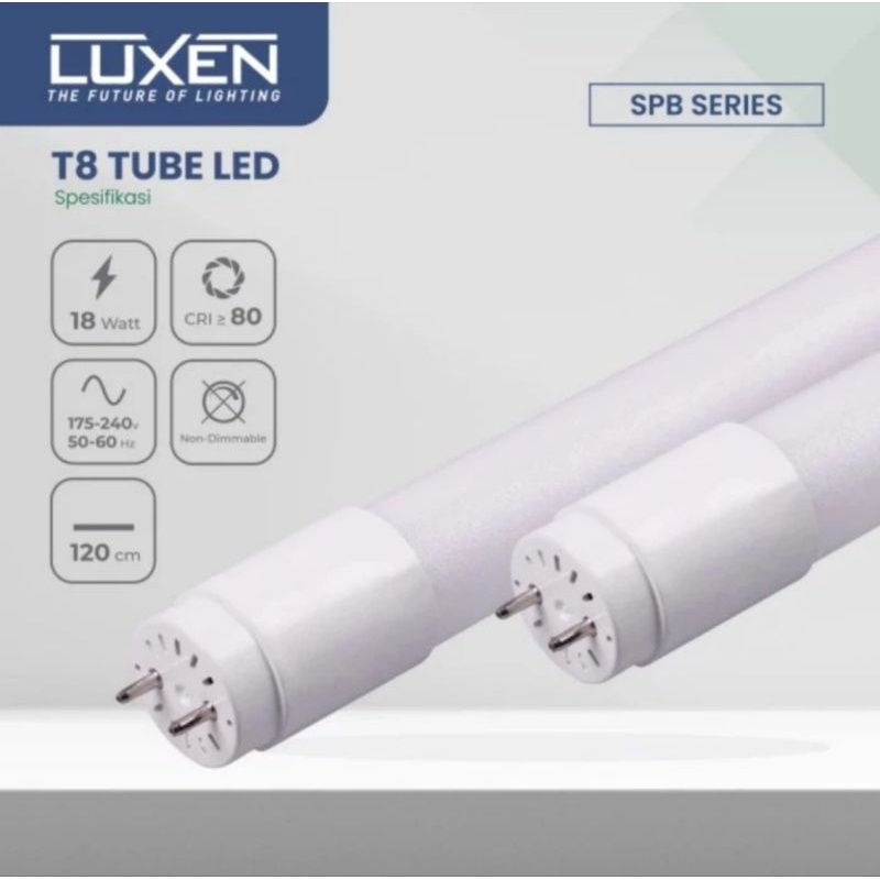 Lampu LED TL T8 18 Watt 6500K Putih Luxen TL18SPBCDL