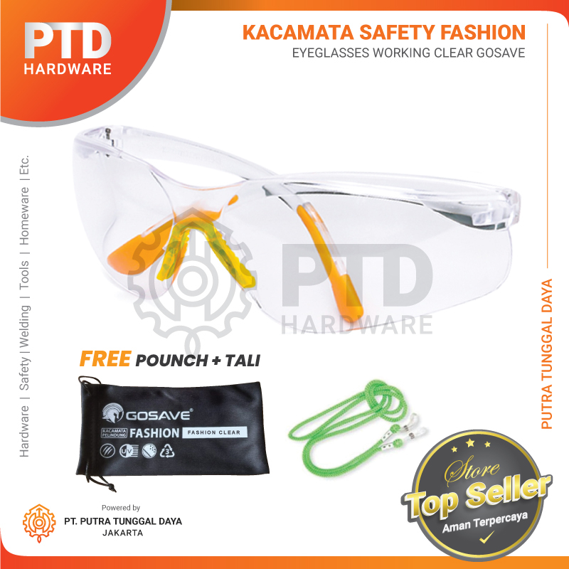 Kacamata Safety Fashion Bening / Clear Proyek Model Kings Gosave