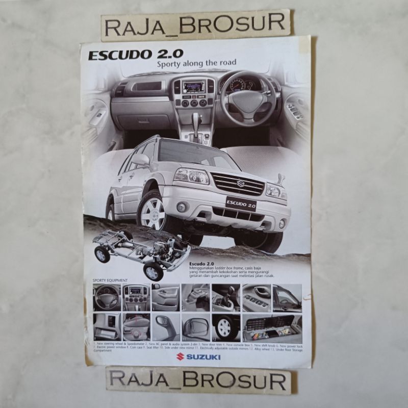 Poster brosur katalog flyer Suzuki Escudo 2.0