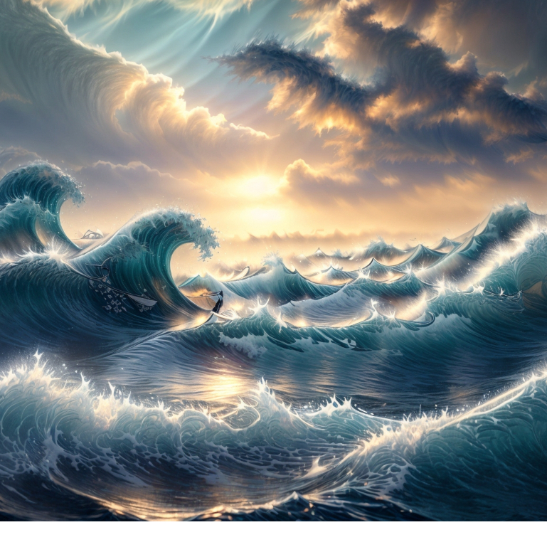 Hiasan Dinding Foto Frame Gambar Ombak Laut yang Menawan The great wave off Kanagawa