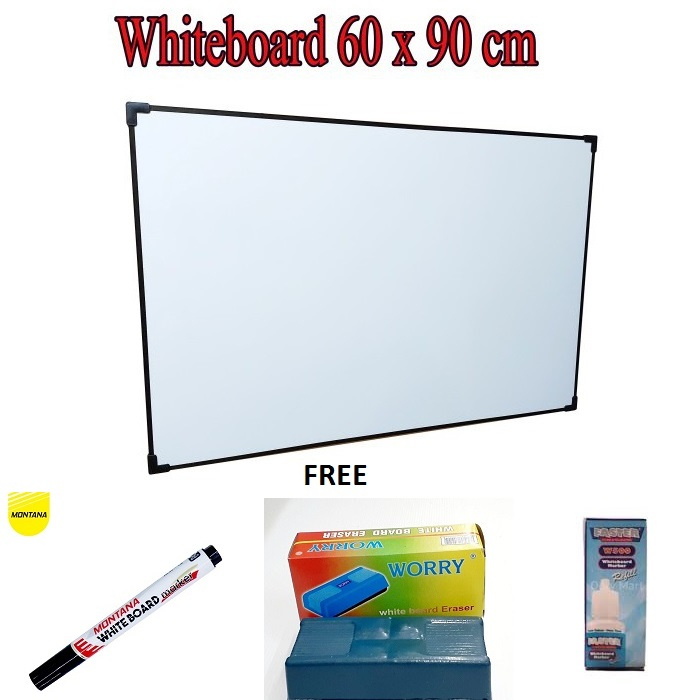 

Paket Lengkap Papan Tulis Whiteboard Free Spidol+Penghapus+Tinta Semua Ukuran Bahan Tebal Dan Kuat