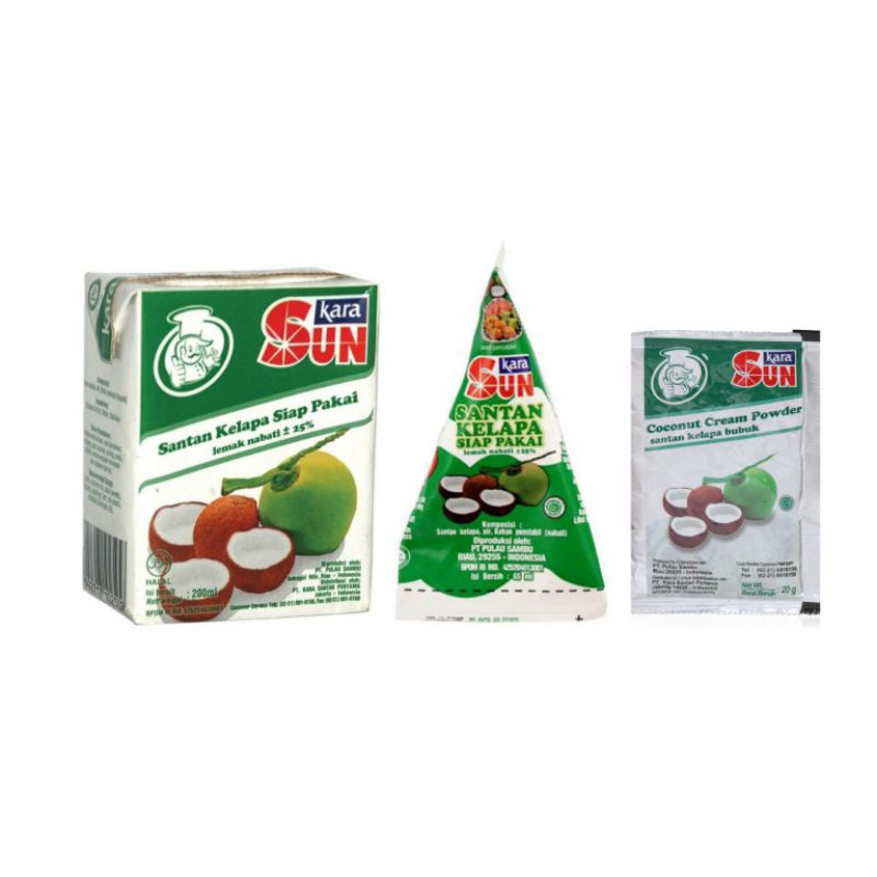 

Sun Kara santan kelapa siap pakai 200ml