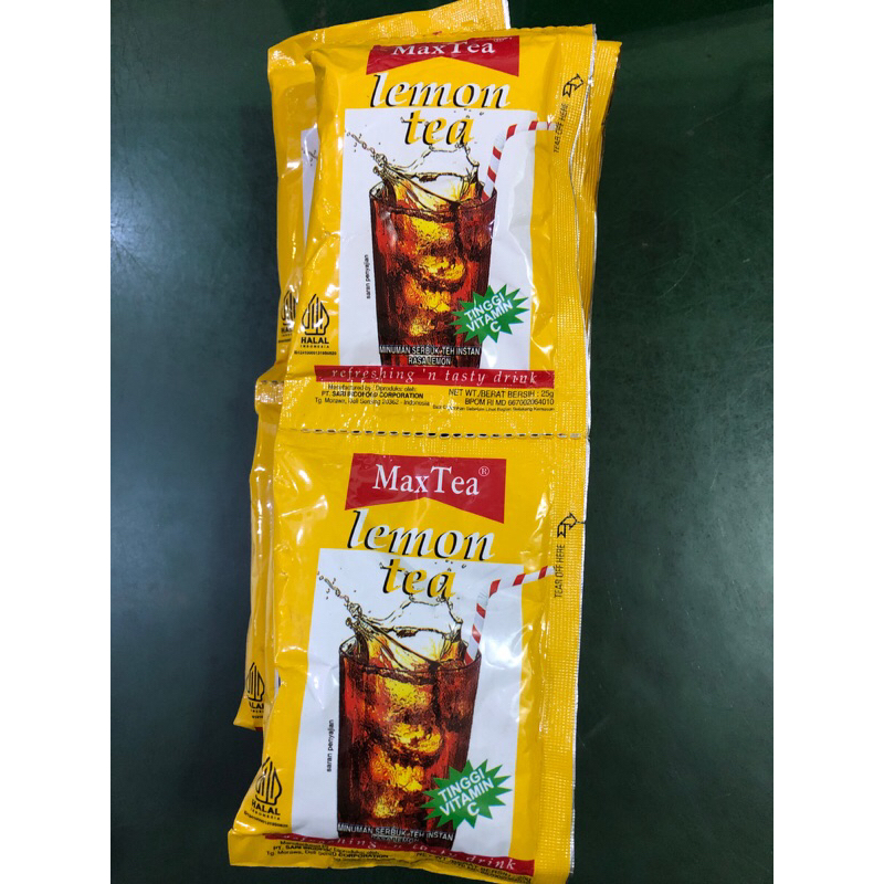 

Lemon Tea MAX TEA Maxtea 1 Renteng Isi 10 Sachet