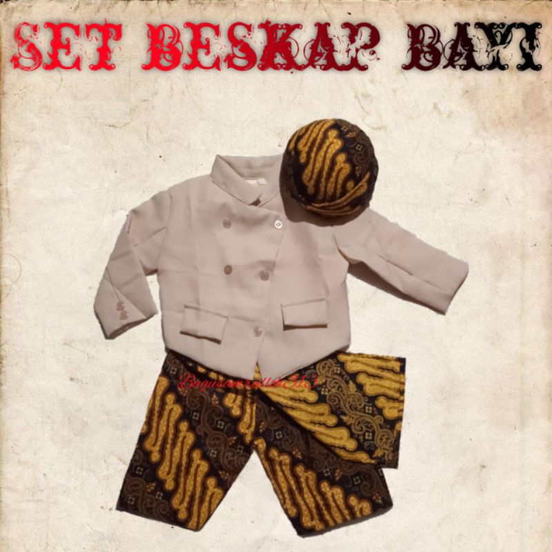 Setelan beskap anak // baju beskap bayi // baju adat jawa // jas anak laki laki // jas bayi // kostu