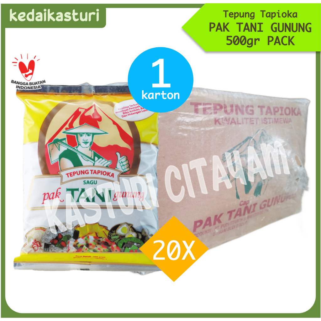 

Tepung Tapioka Sagu Cap Pak Tani Gunung Rose Brand 500gr - 1 Karton x 20 Pack