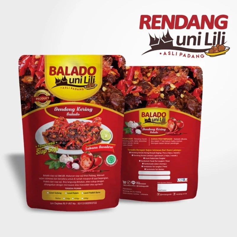 

DENDENG KERING DAGING BALADO CRISPY SAMBAL MERAH/HIJAU - RENDANG UNI LILI