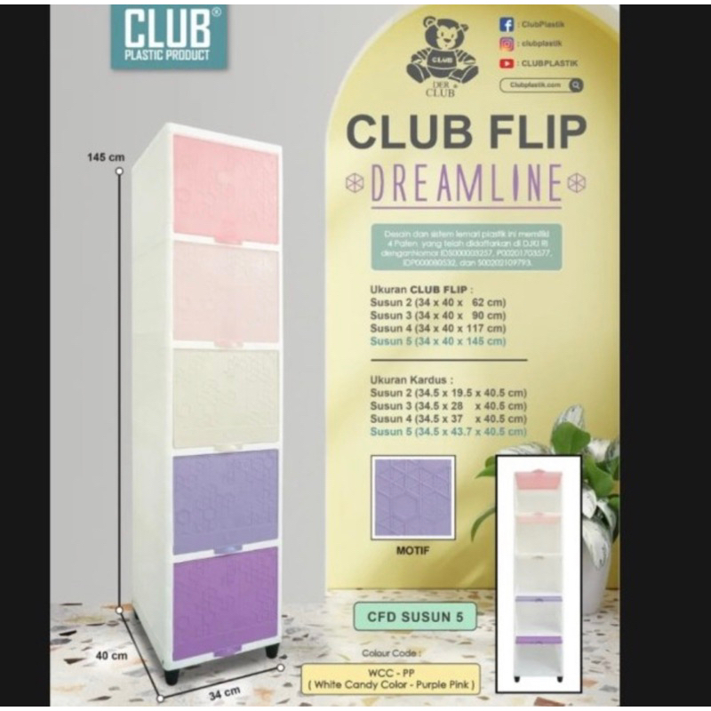 Club Plastic Furniture Club Flip Cabinet susun 5