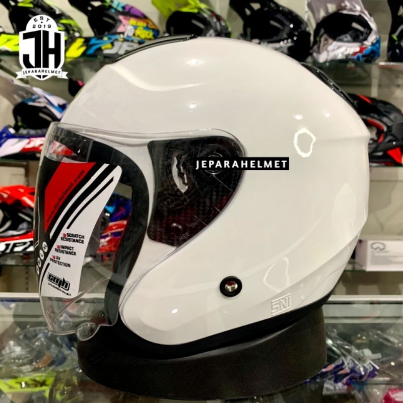 Helm Kyoto Merk DYR OSAKA White Putih Original | Helm Halfface DYR OSAKA Model Kyoto Premium Origina