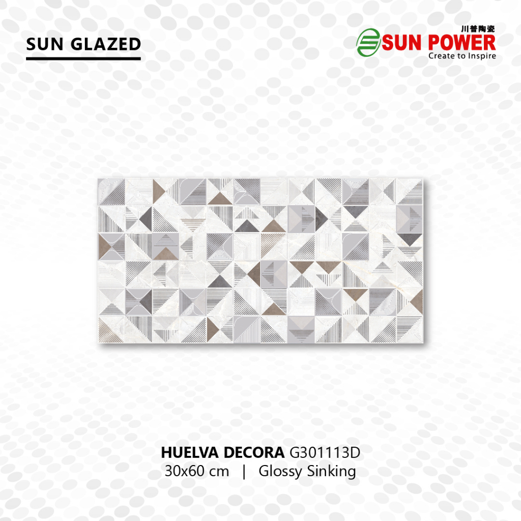 Keramik Dinding Dekoratif Glossy - Huelva Series 30x60 cm | Sun Power